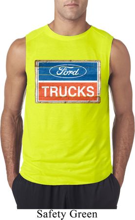 Mens Ford Shirt Ford Trucks Logo Sleeveless Tee T-Shirt