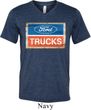 Mens Ford Shirt Ford Trucks Logo Tri Blend V-neck Tee T-Shirt