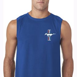 Mens Ford Shirt Legend Lives Crest Pocket Print Sleeveless Tee T-Shirt Mens Ford Shirt Legend Lives Crest Pocket Print Sleeveless Tee T-Shirt