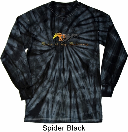 Mens Ford Shirt Make It My Mustang Long Sleeve Tie Dye Shirt