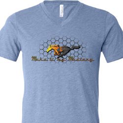 Mens Ford Shirt Make It My Mustang Tri Blend V-neck Shirt Mens Ford Shirt Make It My Mustang Tri Blend V-neck Shirt