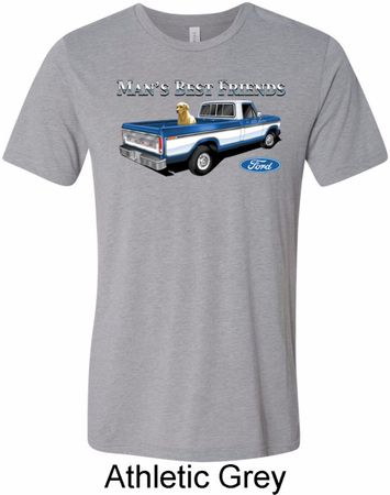 Mens Ford Shirt Mans Best Friend Tri Blend Crewneck Shirt