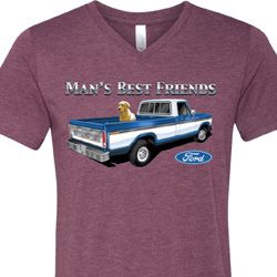 Mens Ford Shirt Mans Best Friend Tri Blend V-neck Shirt Mens Ford Shirt Mans Best Friend Tri Blend V-neck Shirt
