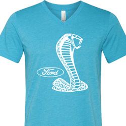 Mens Ford Shirt Mustang Cobra Tri Blend V-neck Shirt Mens Ford Shirt Mustang Cobra Tri Blend V-neck Shirt