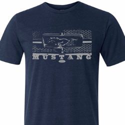 Mens Ford Shirt Mustang Honeycomb Grille Tri Blend Crewneck Shirt