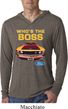 Mens Ford Shirt Mustang Who's The Boss Lightweight Hoodie Shirt