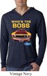 Mens Ford Shirt Mustang Who's The Boss Lightweight Hoodie Shirt