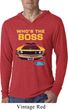 Mens Ford Shirt Mustang Who's The Boss Lightweight Hoodie Shirt