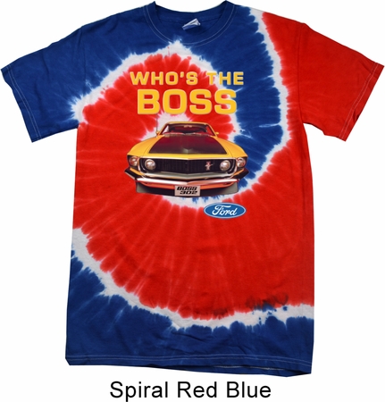 Mens Ford Shirt Mustang Who's The Boss Patriotic Tie Dye Shirt