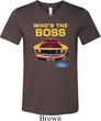 Mens Ford Shirt Mustang Who's The Boss Tri Blend V-neck Shirt