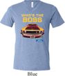 Mens Ford Shirt Mustang Who's The Boss Tri Blend V-neck Shirt