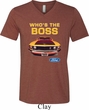 Mens Ford Shirt Mustang Who's The Boss Tri Blend V-neck Shirt