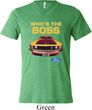 Mens Ford Shirt Mustang Who's The Boss Tri Blend V-neck Shirt