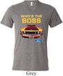 Mens Ford Shirt Mustang Who's The Boss Tri Blend V-neck Shirt