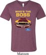 Mens Ford Shirt Mustang Who's The Boss Tri Blend V-neck Shirt