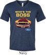 Mens Ford Shirt Mustang Who's The Boss Tri Blend V-neck Shirt