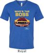 Mens Ford Shirt Mustang Who's The Boss Tri Blend V-neck Shirt
