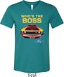 Mens Ford Shirt Mustang Who's The Boss Tri Blend V-neck Shirt