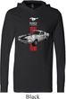 Mens Ford Shirt Red Stripe Mustang 50 Years Lightweight Hoodie Tee