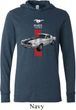 Mens Ford Shirt Red Stripe Mustang 50 Years Lightweight Hoodie Tee