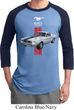 Mens Ford Shirt Red Stripe Mustang 50 Years Raglan Tee T-Shirt