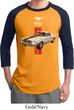 Mens Ford Shirt Red Stripe Mustang 50 Years Raglan Tee T-Shirt