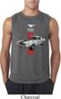Mens Ford Shirt Red Stripe Mustang 50 Years Sleeveless Tee T-Shirt