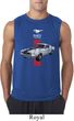 Mens Ford Shirt Red Stripe Mustang 50 Years Sleeveless Tee T-Shirt
