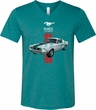Mens Ford Shirt Red Stripe Mustang 50 Years Tri Blend V-neck Tee