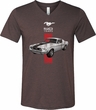 Mens Ford Shirt Red Stripe Mustang 50 Years Tri Blend V-neck Tee