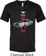 Mens Ford Shirt Red Stripe Mustang 50 Years Tri Blend V-neck Tee
