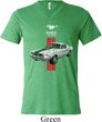Mens Ford Shirt Red Stripe Mustang 50 Years Tri Blend V-neck Tee