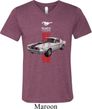 Mens Ford Shirt Red Stripe Mustang 50 Years Tri Blend V-neck Tee