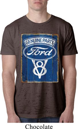 Mens Ford Shirt V8 Genuine Ford Parts Burnout Tee T-Shirt