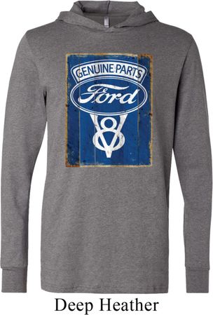 Mens Ford Shirt V8 Genuine Ford Parts Lightweight Hoodie Tee