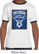 Mens Ford Shirt V8 Genuine Ford Parts Ringer Tee T-Shirt