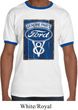 Mens Ford Shirt V8 Genuine Ford Parts Ringer Tee T-Shirt