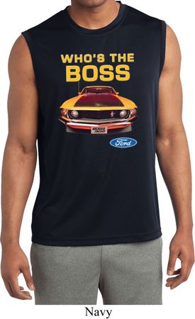 Mens Ford Shirt Who's The Boss Sleeveless Moisture Wicking Shirt