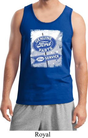 Mens Ford Tanktop Vintage Sign Genuine Ford Parts Tank Top