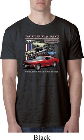 Mens Ford Tee Classic Mustangs Untamed Burnout Shirt