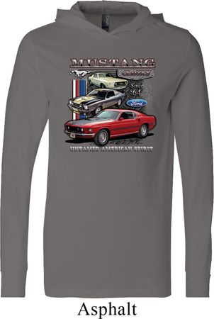 Mens Ford Tee Classic Mustangs Untamed Lightweight Hoodie