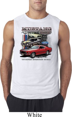 Mens Ford Tee Classic Mustangs Untamed Sleeveless Shirt