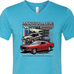 Mens Ford Tee Classic Mustangs Untamed Tri Blend V-neck Mens Ford Tee Classic Mustangs Untamed Tri Blend V-neck