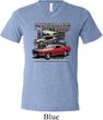 Mens Ford Tee Classic Mustangs Untamed Tri Blend V-neck