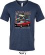 Mens Ford Tee Classic Mustangs Untamed Tri Blend V-neck