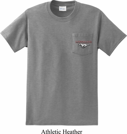 Mens Ford Tee Mustang Pocket Print Pocket Shirt