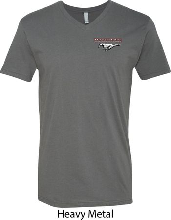 Mens Ford Tee Mustang Pocket Print V-neck