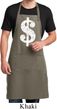Mens Funny Apron Distressed Dollar Sign Full Length Apron with Pockets