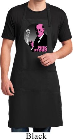 Mens Funny Apron Pink Freud Full Length Apron with Pockets
