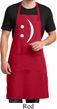 Mens Funny Apron Smiley Chat Face Full Length Apron with Pockets
